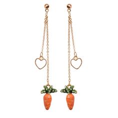 Orange Carrot Heart Dainty Drop Cartoon Earrings Brand New, Never Worn Metal: Zinc Alloy + Gold Plated Measurements: 6cm Overall Length Carrot Charm Length: 1.4cm Carrot Earrings, Orange Gold, Earings Piercings, Carrots, Plating, Jewelry Earrings, Women Jewelry, Orange, Gold