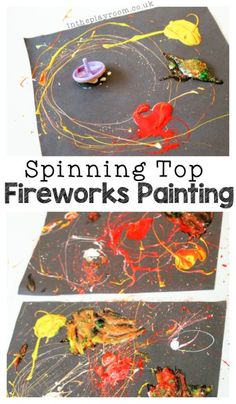 this is an easy and fun art project for kids to do with the firework paint