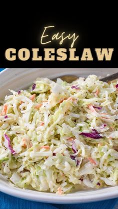 this coleslaw salad is made with shredded cabbage and carrots