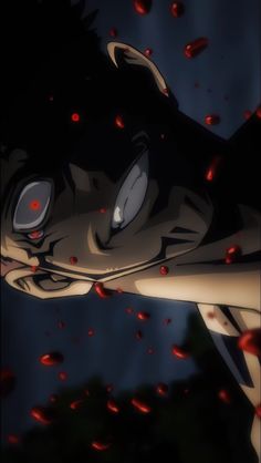 an anime character with blood all over his body