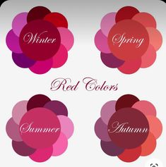 True Spring Colors, Dark Summer, Spring Red, Winter Color Palette, Spring Color Palette, True Winter