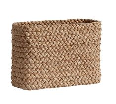 a woven basket is shown on a white background