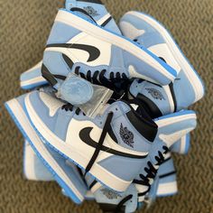 Jordan 1 University Blue Early Release Date March 6th Sizes 9 10 10.5 11 Instagram: Melo__vibe For Quicker Response Light Blue Jordans, Blue Air Jordans, Jordan 11 Blue, Blue And White Jordans, Jordan 1 Blue, Blue Jordans, Preppy Shoes, Custom Nike Shoes, Custom Nike