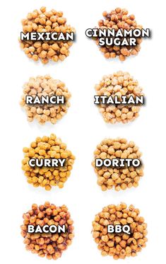 the different types of beans are shown in this image, with words above them that spell out