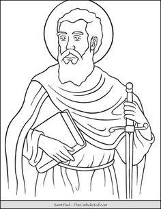 Kids Church Activities, Catholic Symbols, Saint Thomas Aquinas, Paul The Apostle, Family Coloring Pages, Bible Story Crafts, St John Paul Ii, Coloring Pages Inspirational