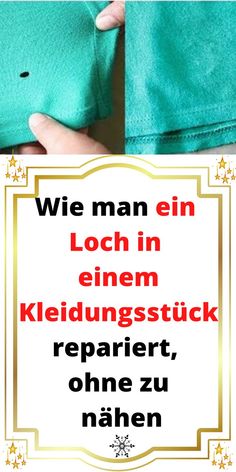 a person holding onto a green towel with the words we man in german on it