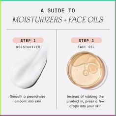 We're calling it: Moisturizer first, facial oil second.👏 Let's settle the debate once and for all. When it comes to layering your moisturizer and facial oil—moisturizer is typically layered first, then your oil to seal it all in. Of course, skincare is not one-size-fits-all. If you have a layering process that's working for you, keep it up! Post Facial Care, How To Heal Blisters, Instagram Branding Design, Skincare Products Photography, Face Oils, Night Time Skin Care Routine, Nighttime Skincare, Cosmetic Design