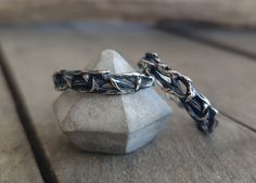 These silver thorn crown twig rings are hand carved and then casted into 925 solid sterling silver by using the ancient lost wax technique, one of the oldest techniques for making metal jewelry. The oxidized finish gives the rings a dark look that makes them more rustic and enchances the thorns around the twigs but if you would like a light finish please let me nkow and I will be happy to make it for you.  They are very comfortable to wear and smooth in the edges and have a unique character. You can choose between a: Single Thorn Ring Thorn rings Set Single Sapphire Ring (includes a thorn ring with a 2mm blue sapphire) Sapphire Ring Set (includes a thorn ring with a 2mm blue sapphire and a plain thorn ring) All our jewelry is handmade in our studio, using only traditional silversmithing te Crown Of Thorns Ring, Thorn Crown, Thorn Ring, Medieval Ring, Crown Rings, Medieval Rings, Twig Ring, Rings Promise, Mens Rings Fashion