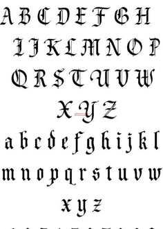 an old fashioned gothic font with black ink and letters in the upper half of it