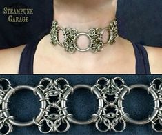 Chainmail Choker, Metal Jewelry Handmade, Chain Maille Patterns, Chainmail Necklace, Metal Choker, Dr Shoes