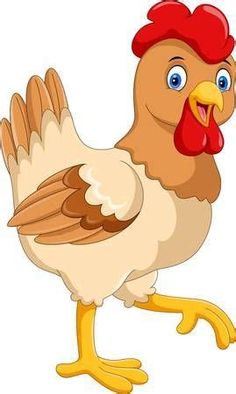 a cartoon chicken standing on one leg