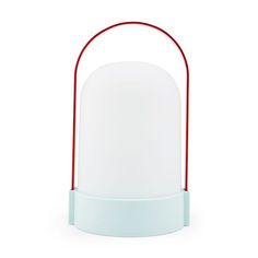 a white light with a red wire around it