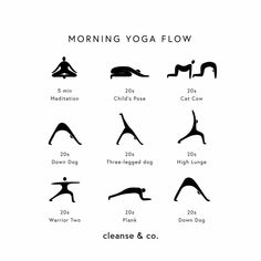 a poster with different yoga poses and their names