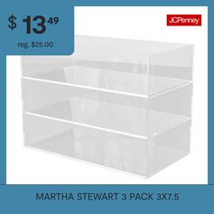 martha stewart 3 pack clear storage drawers $ 13 99 reg $ 25 00 free shipping