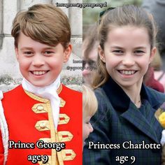 prince george and princess charlotte are smiling for the camera while they stand next to each other