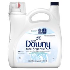 downy free and gentle liquid on a white background