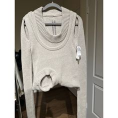 Insane Runway Piece. A Quality Full Cashmere Ribbed Sweater In The Perfect Neutral “Oyster” Colorway. The Design Of This Allows The User To Get 2 Pieces In 1. Going From A Cropped, Double Layered Sweater Unraveling To A Long 1 Sleeve, Sweater/Dress. Perfect Unisex Piece. Stretchy And Comfortable. Comes With All Tags. Pits: 18” (Stretchy) Shoulders: 17” Length: 22” Sleeves: 40” These Are Pictures Of The Actual Item. Don’t Offer If You Cannot Pay Same Day Follow Us ! Crazy Items Daily No Refunds , Unravelling Sweater, Layered Sweater, Raglan Sweater, Cream Style, Sleeveless Sweater, Ribbed Sweater, Rick Owens, Wool Sweaters, Sleeve Sweater