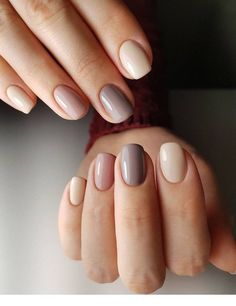 Nice nails design - StepUpLadies.net Neutral Gel Polish Nails, Simple Short Neutral Nails, Nail Art Neutral Colors, Nails Earthy Tones, Neutral Skittle Nails, Earthy Tones Nails, Professional Looking Nails, Muted Fall Nails, Neutral Tone Nails