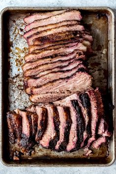 sliced steak on a baking sheet ready to be cooked in the oven with seasoning