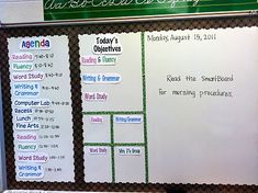 a bulletin board with writing on it