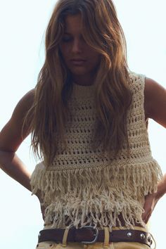 Fringe Crochet, Trench Coat Dress, Sleeveless Sweater Vest, Cardigan Sweater Vest, Fringe Sweater, Cardigan Sweater Dress, Tshirt Skirt, Textured Knit, Sleeveless Sweater