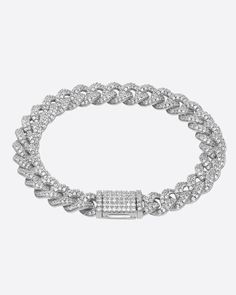 Unlock ultimate swagger with the ✨ ICED CUBANA BRACELET - 8MM in WHITE GOLD ✨! This is not just a bracelet, it's a statement. Crafted with precision, each link of this 8mm chain glistens with a pristine, icy finish that catches the light and eyes everywhere you go. Perfect for any occasion, whether hitting the club or cruising the city streets, this bracelet is your ticket to a look that's as chill as it is luxurious.  Why blend in when you were born to stand out? Grab your ICED CUBANA BRACELET Jewelry Drawer, Wrist Game, Drawer Box, Gold Piece, City Streets, Cz Stone, A Bracelet, The Club, Bracelet Sizes