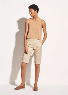 Coin Pocket Bermuda Short in Shorts | Vince Stylish Shorts, Green Chinos, Beautiful Belts, Bermuda Short, Shorts Outfit, Linen Short, Khaki Shorts, Linen Shorts, Stay Cool