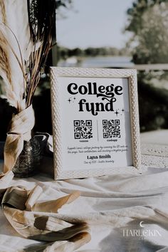 a photo frame sitting on top of a table