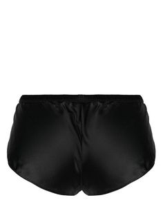 Maison Close satin-finish elasticated-waist Shorts - Farfetch Black Micro Shorts, Luxury Black Silk Intimates, Black Silk Pajamas, Black Nylon Shorts With 4-way Stretch, Black Micro-elastic Athletic Shorts With Built-in Shorts, Goth Wardrobe, Silk Pajamas Shorts, Black Micro-elastic Elastane Shorts, Satin Shorts