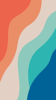 an orange, blue and green abstract background with wavy lines on the bottom right corner