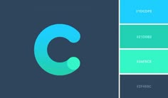 the letter c is shown with different colors and font options for each letter, including blue