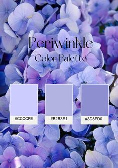 purple flowers with the words periwinkle color palette