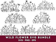 wildflower svg bundle with flowers and plants