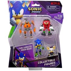 sonic the hedgehog action figure 3 - pack with collectible figurine set