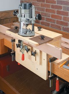 a workbench with some tools on it