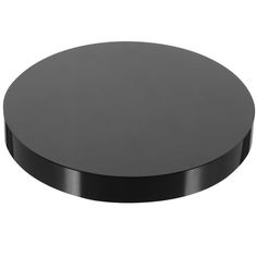 a black round table top on a white background