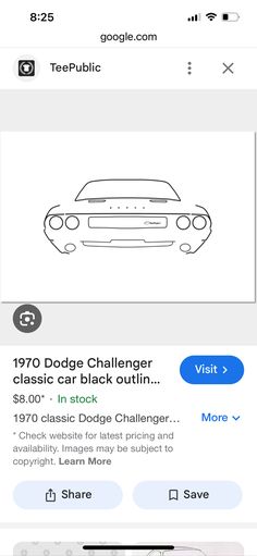 an image of a car being displayed on the app store's website, with text below it