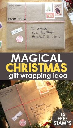 christmas gift wrapping ideas for kids and adults to make with their own stamping paper