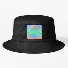 Get my art printed on awesome products. Support me at Redbubble #RBandME: https://www.redbubble.com/i/bucket-hat/Colorful-Peace-sign-gradient-by-CreaTwinkles/164591879.S29A5?asc=u Multicolor Bucket Hat, Retro Multicolor Bucket Hat, Multi Colored Bucket Hat, Fun Multicolor Bucket Hat, Multicolor Festival Bucket Hat, One Size, Peace Sign