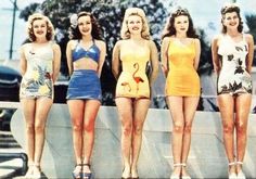 1950s Bathing Suits, Vintage Inspired Swimwear, Four Women, Vintage Swim, Vintage Swimsuits