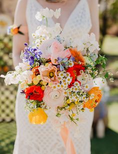 the wedding bouquet is being displayed on an instagram