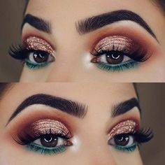 Trucco Glam, Under Eye Makeup, Makeup Tip, What Makes You Beautiful, Green Makeup, Glitter Eyeliner, Jaclyn Hill