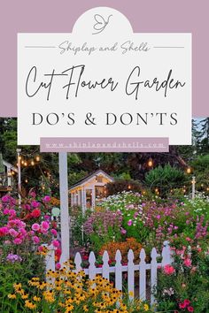 a sign that says city flower garden do's and don'ts with flowers around it