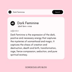 The Dark Feminine in 5 minutes. - Gorgeous Life Blog Nails Dark Feminine, Dark Feminine Era, Era Nails, Feminine Blog Design, The Dark Feminine, Feminine Era, Psychic Development Learning