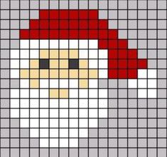 a cross stitch pattern with a santa claus face