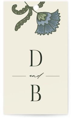 a card with the letter d and a bird on it