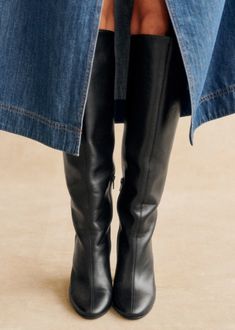 Amandine Boots - Smooth Burgundy - Sézane Look After Yourself, Rubber Heels, Parisian Style, Denim Blue, Cowhide Leather, Smooth Leather, Everyday Wear, Heels