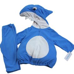 Adorable Shark Halloween Costume By Carter's. It Is Brand New With Tags!! Comes With The Main Hooded Fleece Top Section And Matching Fleece Pants. Costume Top Zips At The Front And Has Padding Around The Center. Has A Shark Tail In Back. So Cute! Choose From The Following Sizes: 6-9 Months = 17-21 Lbs. 12 Months = 21-25 Lbs., Fits Most 9-12 Month Olds 18 Months = 25-28 Lbs., Fits Most 12-18 Month Olds 24 Months = 28-30 Lbs., Fits Most 18-24 Month Olds Baby Ladybug Costume, Baby Tiger Costume, Zebra Halloween Costume, Smurf Costume, Flamingo Halloween Costume, Cow Halloween Costume, Owl Halloween Costumes, Monkey Halloween Costume, Shark Halloween Costume