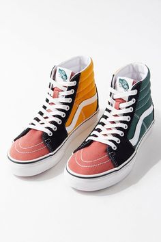 Vans Verdes, Vans Slip On Outfit, Color Block Vans, Vans Wallpaper, Vans Shoes Women, Vans Ultrarange