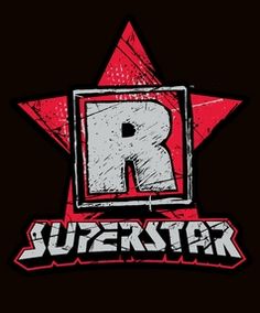 the logo for superstar is shown on a black background